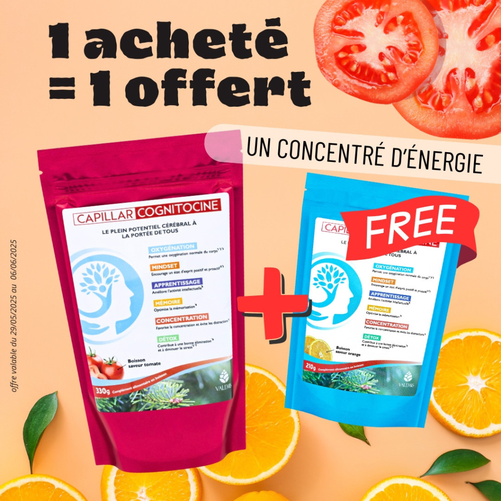 Un concentré d'énergie, l'offre Cognitocine orange + tomate